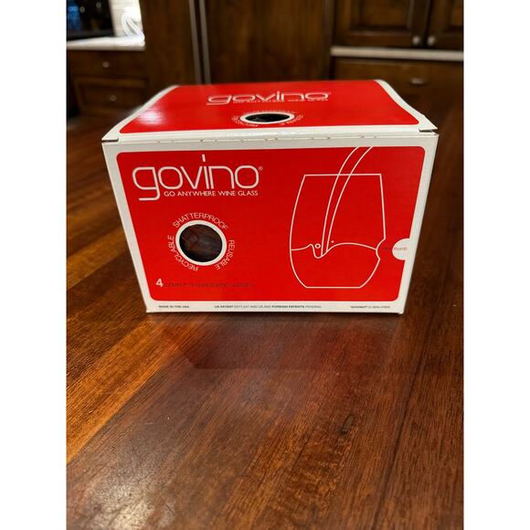 Govino Go Anywhere Wine Glass Ergonomic Shatterproof 16oz Set of 4 New Reusable - Picture 1 of 3